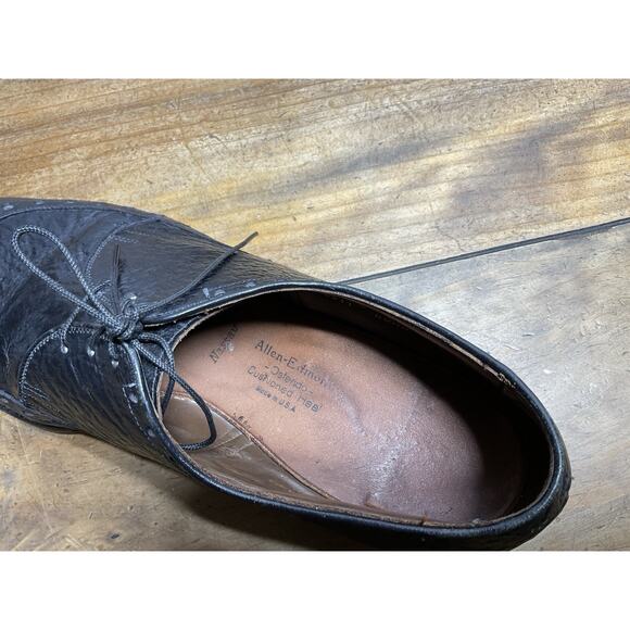 Allen Edmonds Black Nassau Ostendo Sharkskin Wingtip Derby Size 12B - Picture 7 of 10